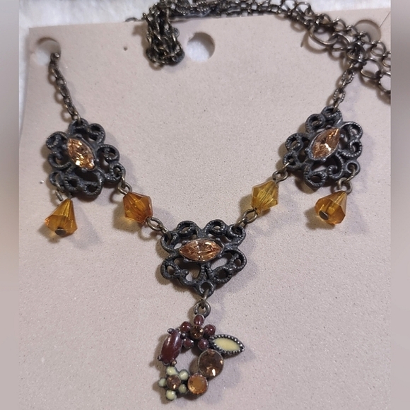 Brown Topaz Colored Gems Y Necklace - Picture 8 of 10
